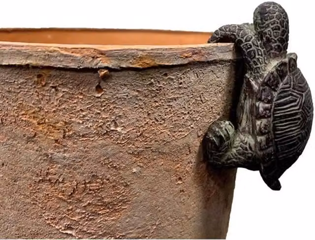 Homescapes Tortoise Pot Hanger Decoration in Grey