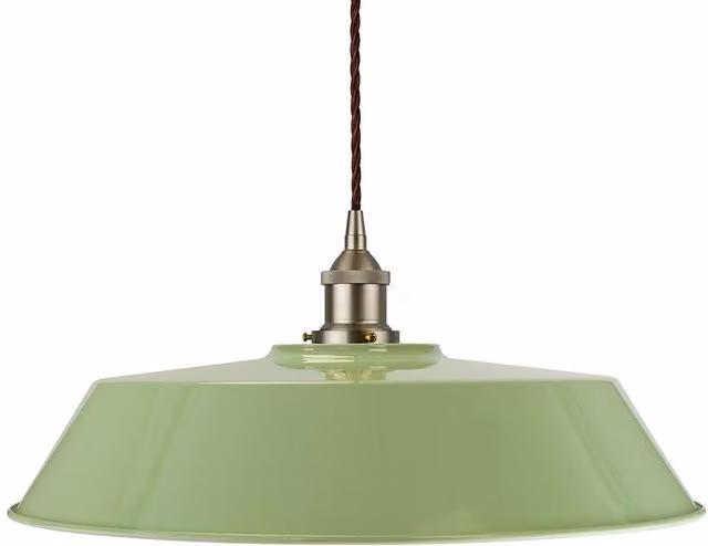 SE Home Chancery Large Pendant Light in Green and Brushed Chrome