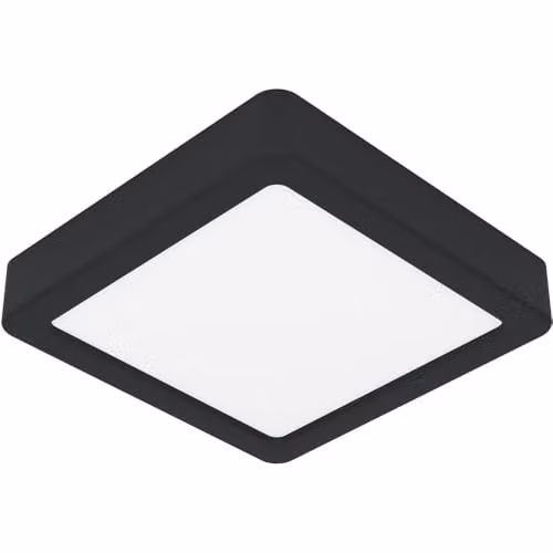 Loops Modern Square LED Ceiling Light in Black and Chrome with Dimmable Bulb Included – 1