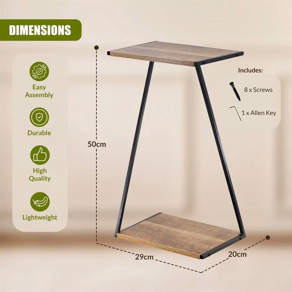 Kelvenix 2 Tier Modern Tabletop Plant Pot Stand in Brown and Black – 2