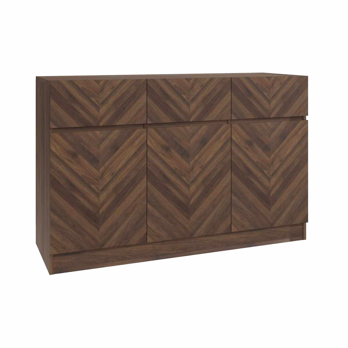 GFW Catania Modern 3 Door 3 Drawer Sideboard in Walnut Brown – 2