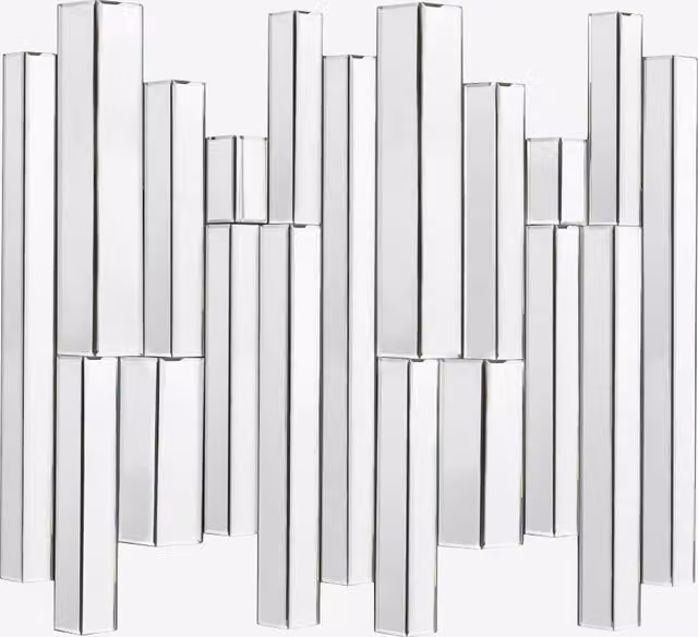 Perch & Parrow Spectrum Art Deco Silver Glass Wall Mirror