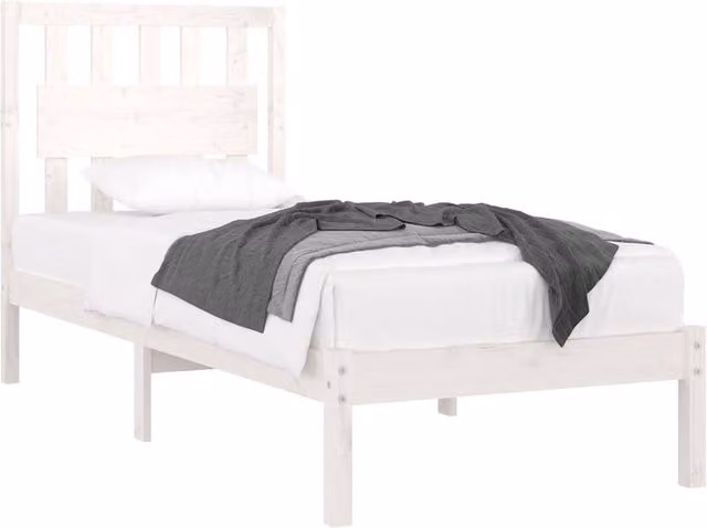 Berkfield Home Beautiful White Solid Wood Pine Bed Frame W/D/H: 90 x 200 cm – 1