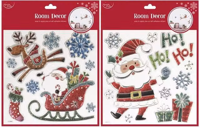 KDMD Christmas Decor Adhesive Paper Stickers, Multicolour, 4 Pack – 1
