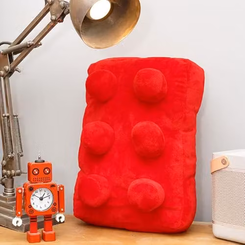 REPLICUSHION CO Red Building Brick Plush Cushion, W: 40 cm, D: 26 cm, H: 1 cm – 2