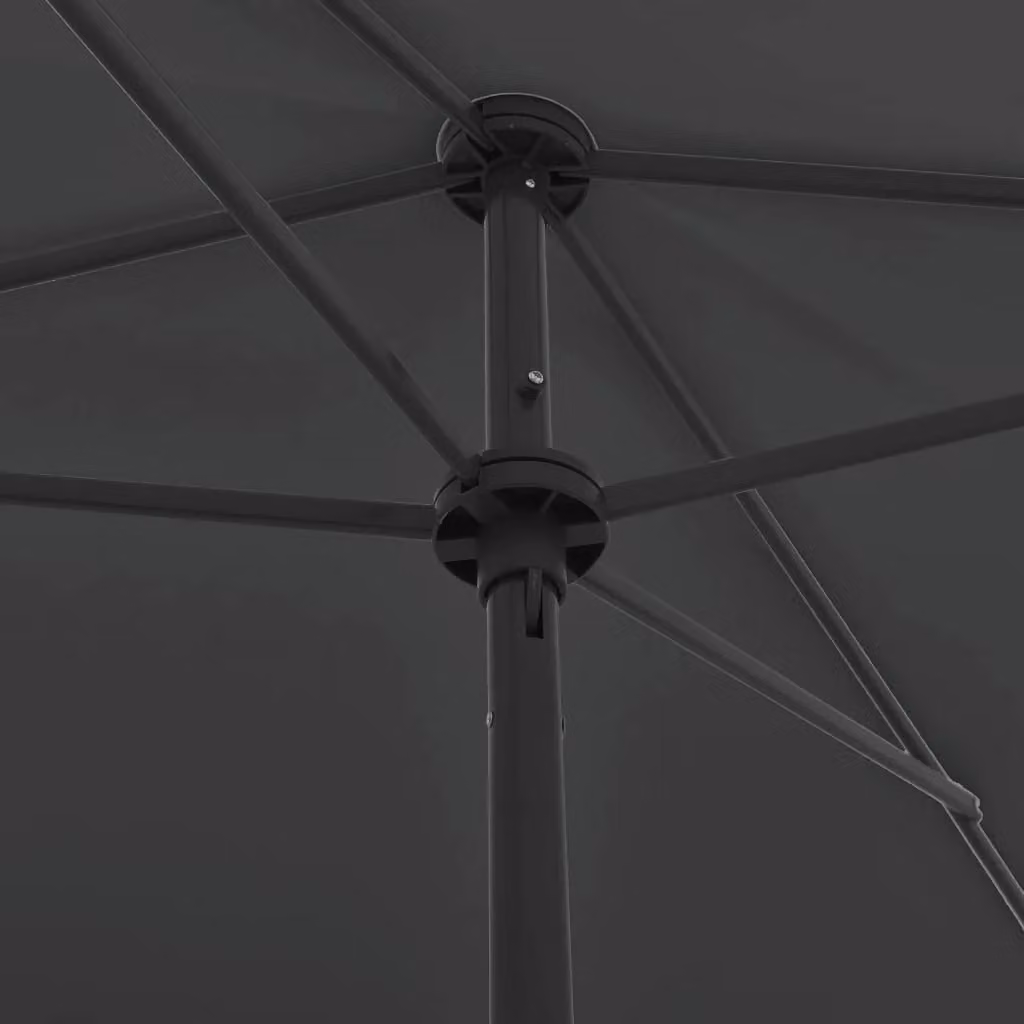 Berkfield Home Beach Umbrella in Anthracite and Black, W/D/H: 200 x 125 x 125 cm – 2