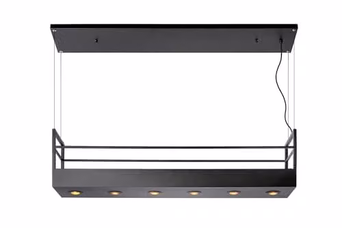 Lucide Miravelle Black Metal Bar Pendant Light with 6xGU10 Sockets – 1