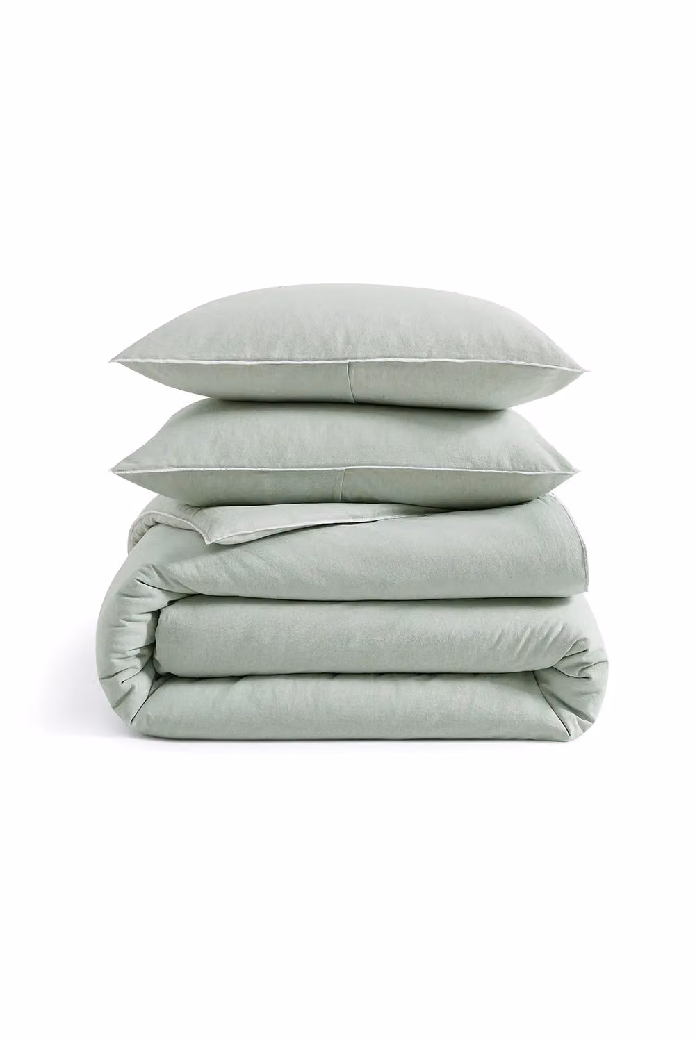 DKNY Pure Washed Linen and Cotton Duvet Cover Set with Pillowcase, Green, 200 x 200 cm – 3