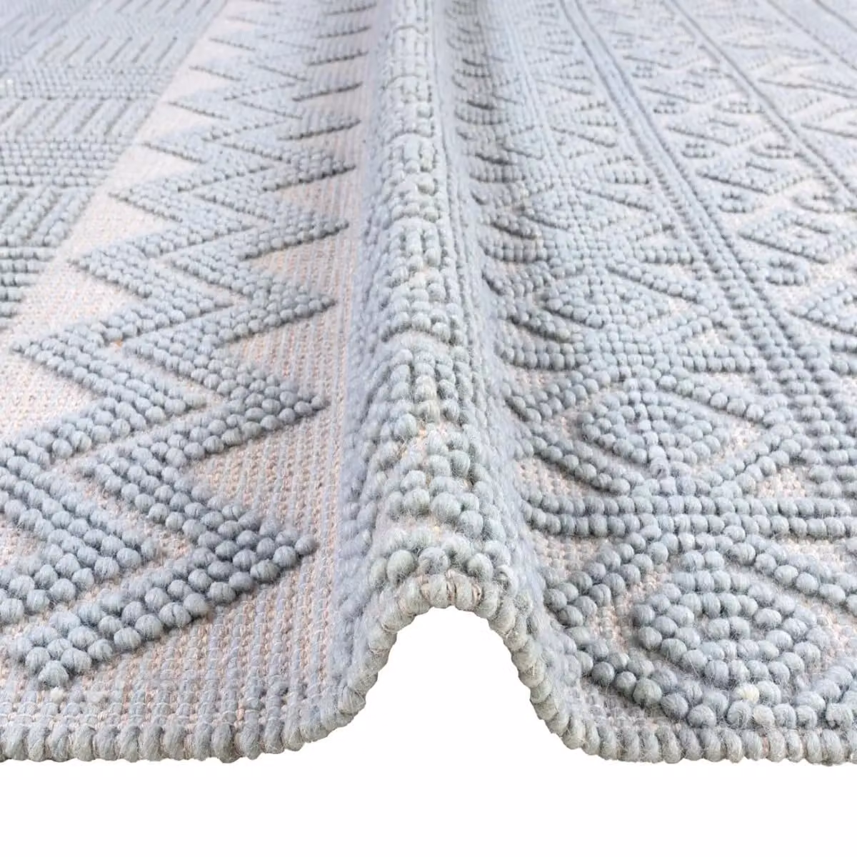 The Rug Shop UK Blue Geometric Kilim Hand Made Flat Weave Area Rug W: 200 cm, D: 280 cm – 3