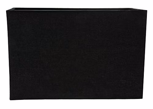 Happy Homewares Rectangular Linen Fabric Lamp Shade in Black, Length: 29 cm – 1