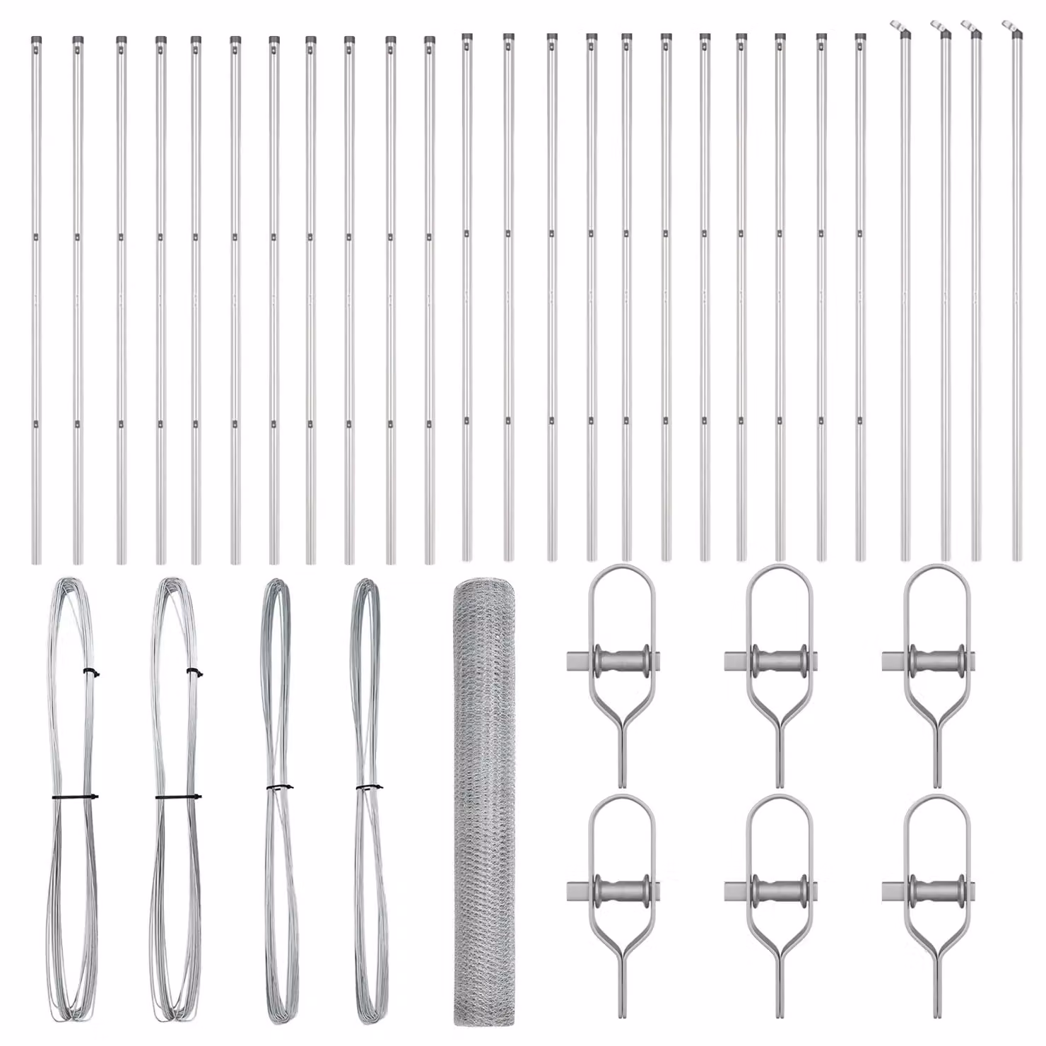 Berkfield Home Hexagon Fence in Silver Galvanised Steel, H: 140 cm, L: 50 m – 2