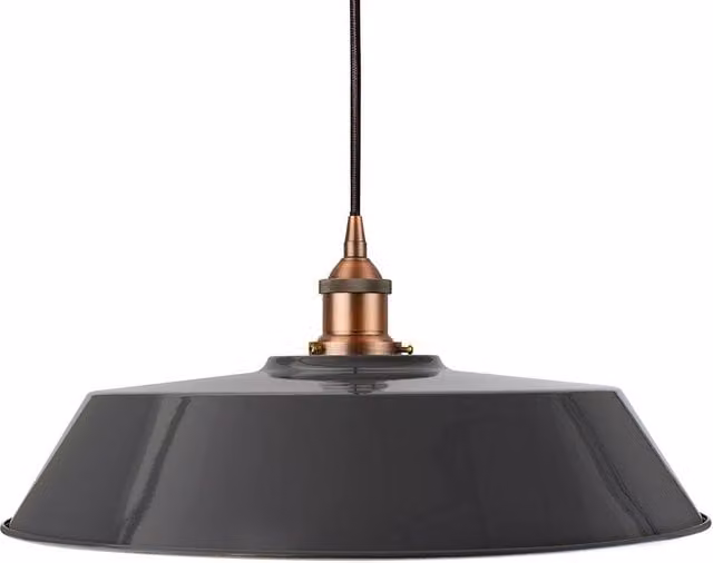 SE Home Chancery Large Suspended Pendant Light in Slate Grey and Matt Antique Copper