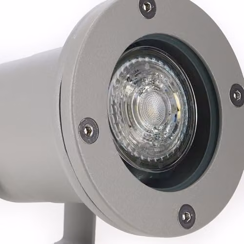 FORLIGHT Grey IP65 Modern Cylinder Outdoor Post Spotlight with Transparent Glass – 2