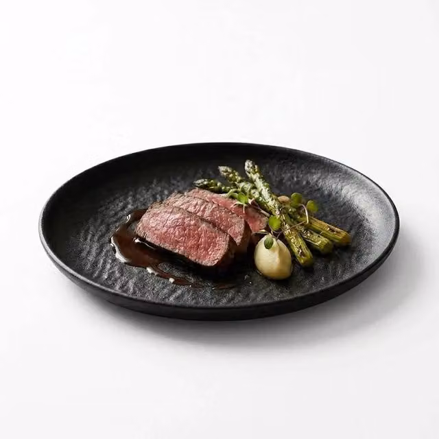 NESTLUNE Round Black Plastic Dinner Plate, Diameter: 24 cm – 1