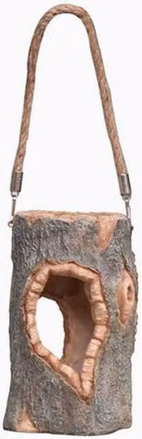 Quipulse Style 1 Solar-Powered Simulated Tree-Stump Decorative Hanging Lantern in Brown and Multicolour with Warm White Light