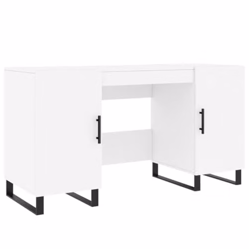 vidaXL Modern White Writing Desk in Engineered Wood W/D/H: 140 x 50 x 75 cm – 1