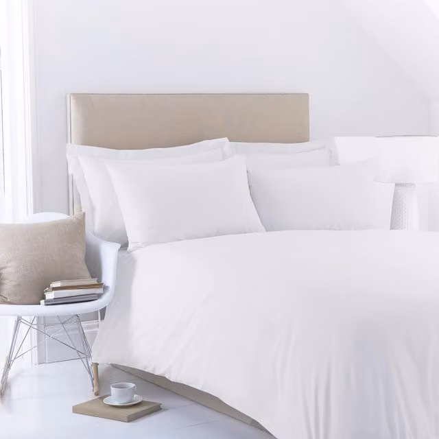 Charlotte Thomas Poetry Plain Dyed White Duvet Cover Set, King Size, W: 180 cm x L: 200 cm