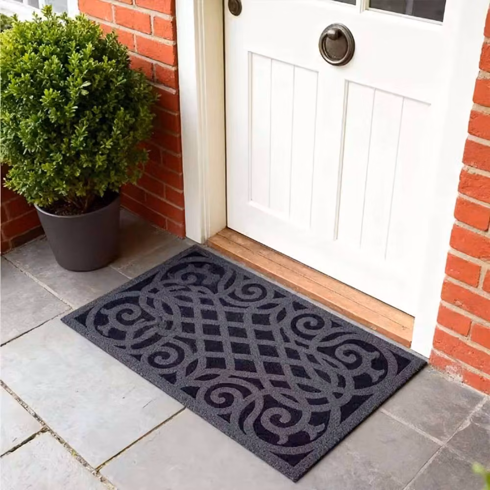 Nicoman Victorian Style Rubber Door Mat, Grey, W: 75 cm, D: 44 cm – 9