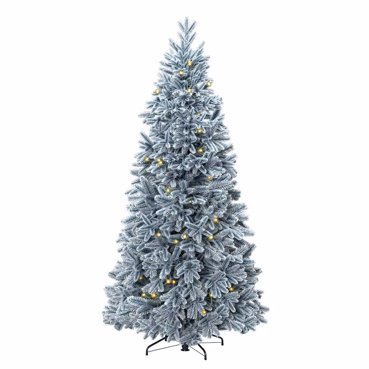Charles Bentley Luxury 7ft Pre-Lit Faux Hinged Snowy Christmas Tree in White and Green – 2