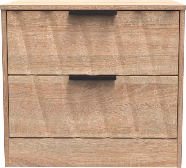 Ready Assembled 2 U Washington 2 Drawer Side Table in Light Oak – 1