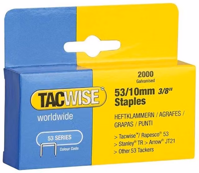 Tacwise 53 Light-duty Galvanised Fine Wire Staples (Type Jt21 A)
