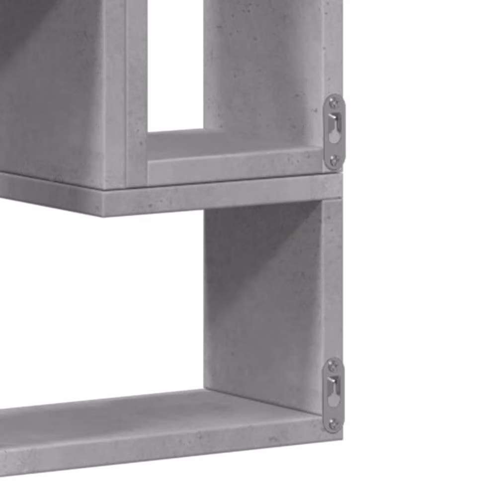 Berkfield Home Wall Mounted Modern Shelf in Concrete Grey, W/D/H: 96 x 12 x 64 cm – 3