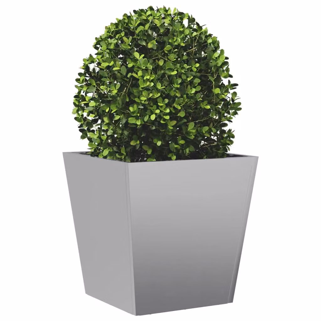 Berkfield Home Garden Galvanised Steel Planter Tubs in Grey, 2 Pack, W/D/H: 40 x 40 x 40 cm – 3
