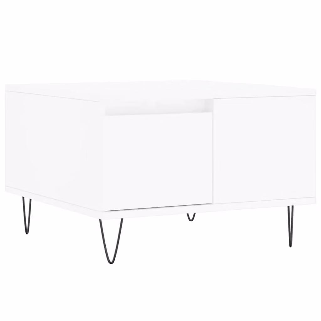 Berkfield Home Modern Square Coffee Table in White, W/D/H: 55 x 55 x 36.5 cm – 2