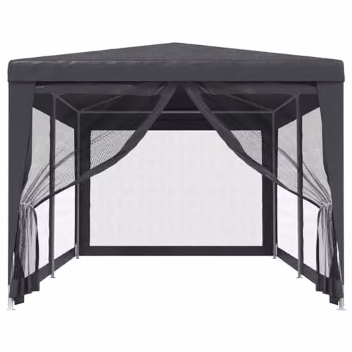 vidaXL Party Tent with 6 Mesh Sidewalls in Anthracite, W: 6 m, D: 3 m, H: 2.58 m – 4