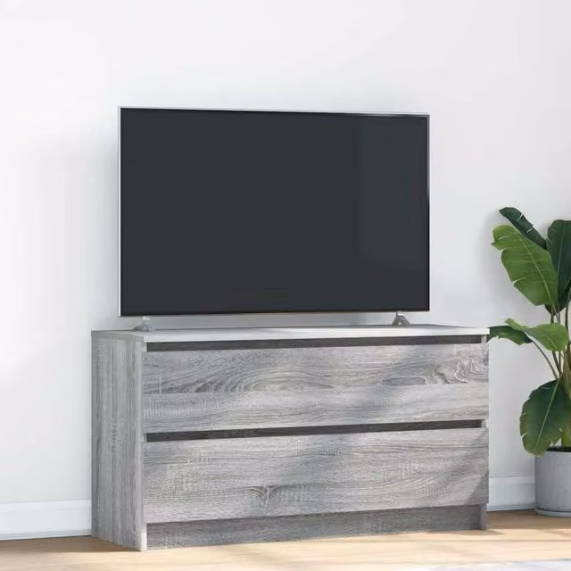 Berkfield Home Grey Sonoma TV Cabinet in Engineered Wood W/D/H: 100 x 35 x 54 cm – 1
