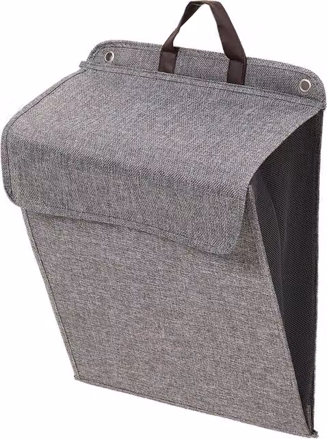 Livingandhome Collapsible Wall-Mounted Laundry Hamper with Lid and Handles, Grey