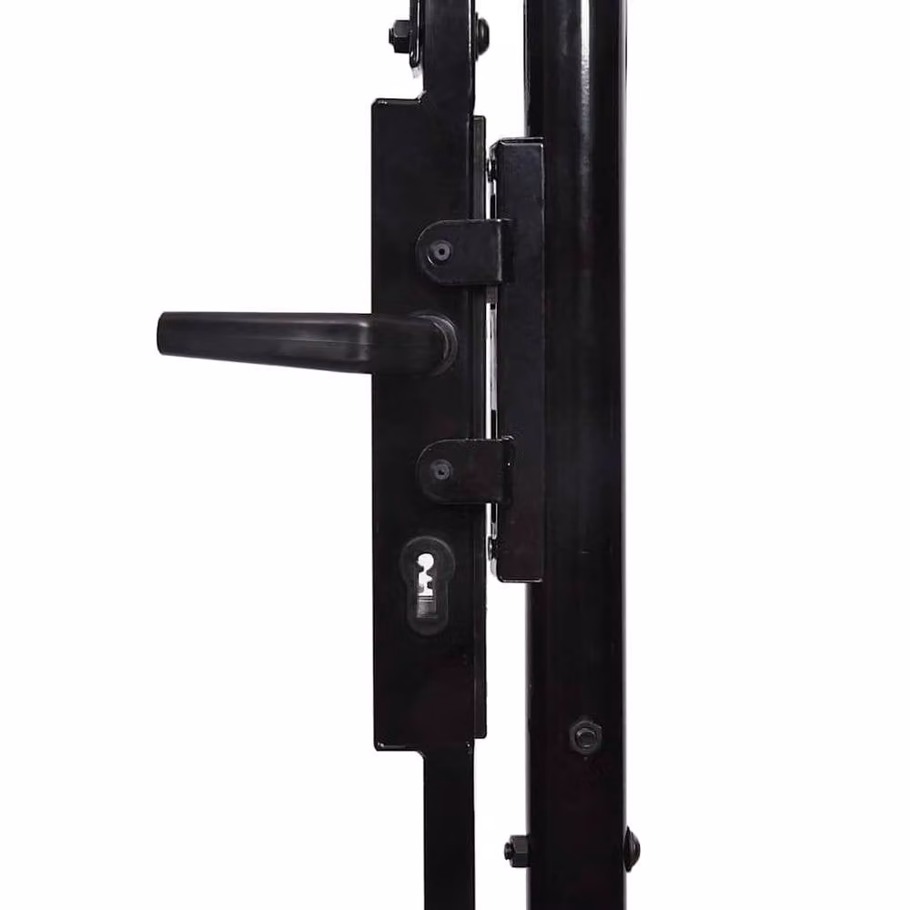 Berkfield Home Single Door Arched Top Steel Fence Gate, Black, W: 100 cm, H: 100 cm – 6