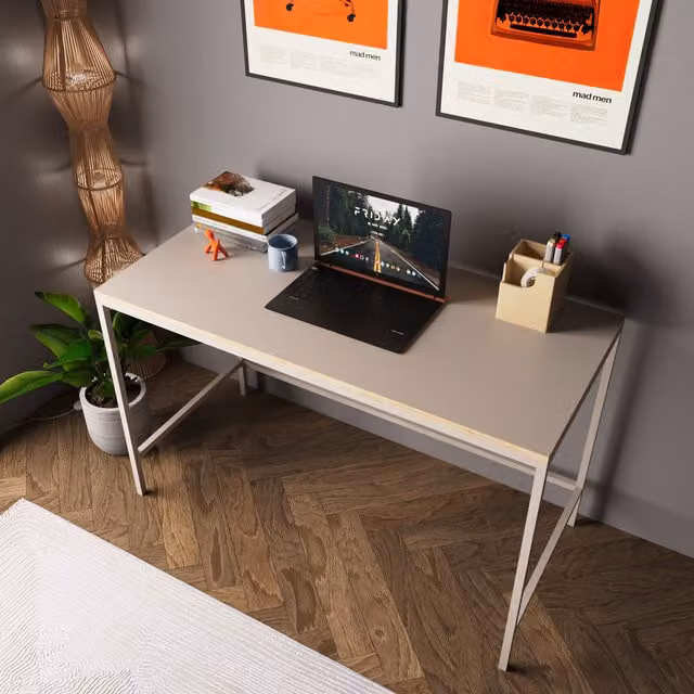 Bimossa Modern Writing Desk in Oak and Grey