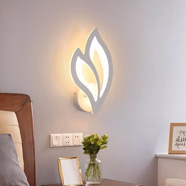 Goeco Modern Flower Shaped LED Interior Wall Light, 13W, 3000K Warm White, White – 1