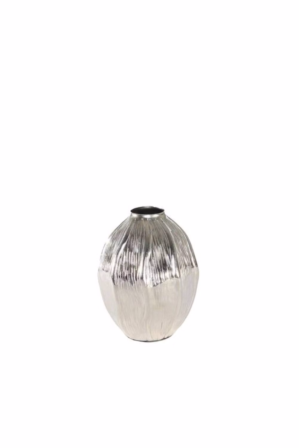 KDMD Silver Eros Seed Vase, Modern Metal Tabletop Vase, H 19 cm x W 15.5 cm – 2