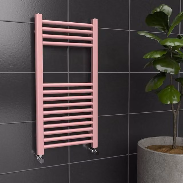 Lux Heat Coloured Steel Towel Radiator in Pink, W/H: 400 x 800 mm