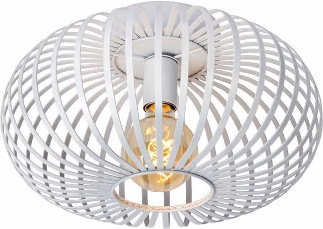 Lucide Manuela Vintage Flush Ceiling Light in White