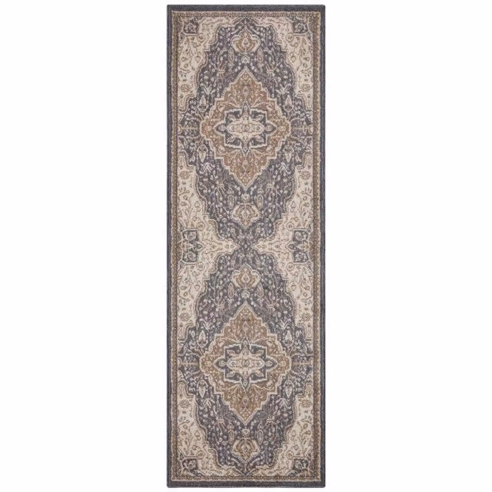 THE RUGS Terrain Designer Shortpile Medallion Rug in Brown and Multicolour, W: 80 cm, L: 200 cm – 3