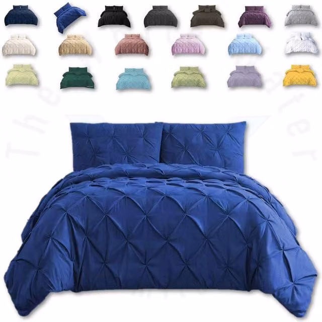 TheWhiteWater Limited Blue Cotton Polyester Duvet Cover and Pillowcase Set, W: 140 cm, L: 200 cm