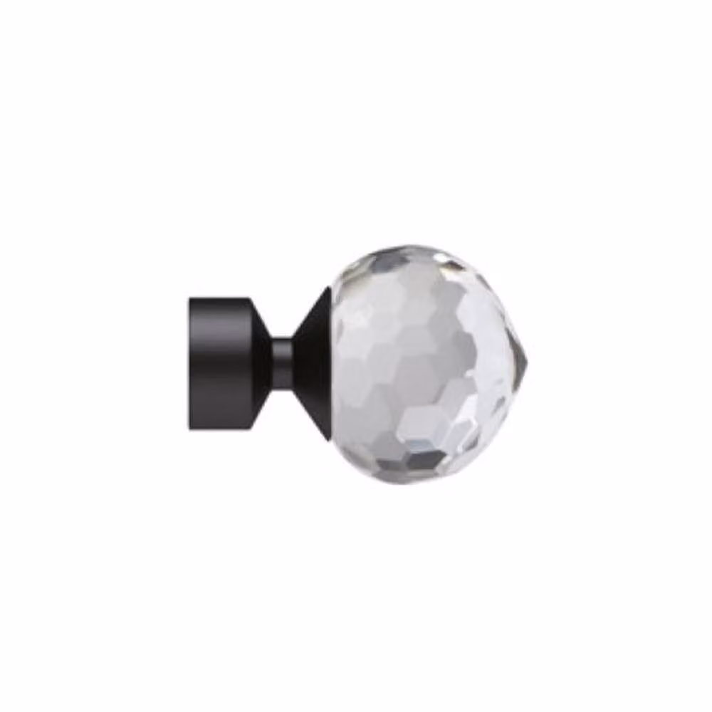 New Edge Blinds Black Metal Eyelet Curtain Pole Set with Bella Finial, Length: 320 cm – 2