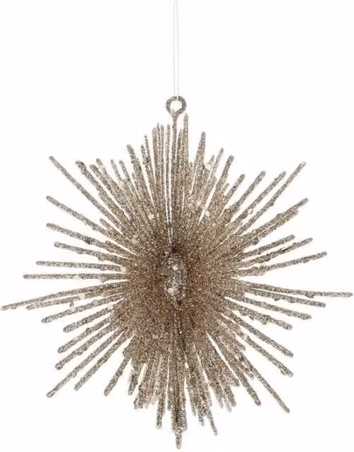 KDMD Glitter Firework Hanging Decoration, 3 Pack, Gold and Grey, Diameter: 15 cm