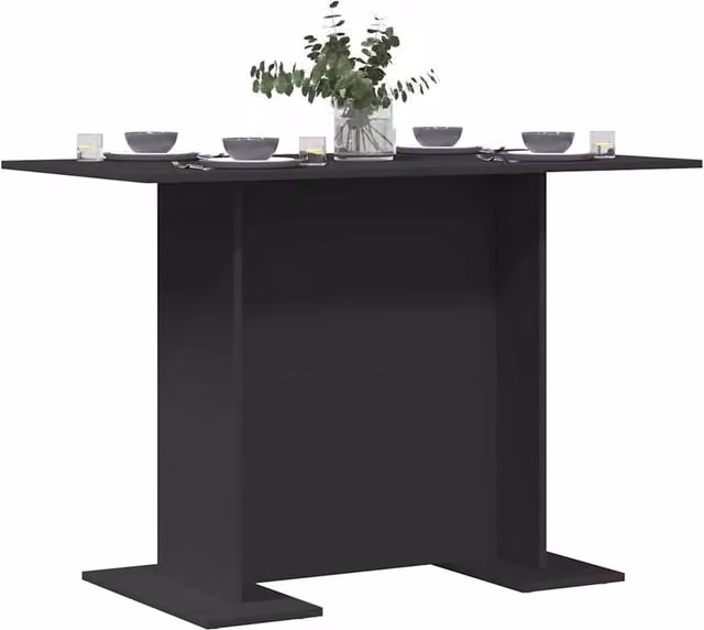 Berkfield Home Modern Rectangular Dining Table in Black, W: 110 cm, D: 72 cm, H: 70 cm – 1