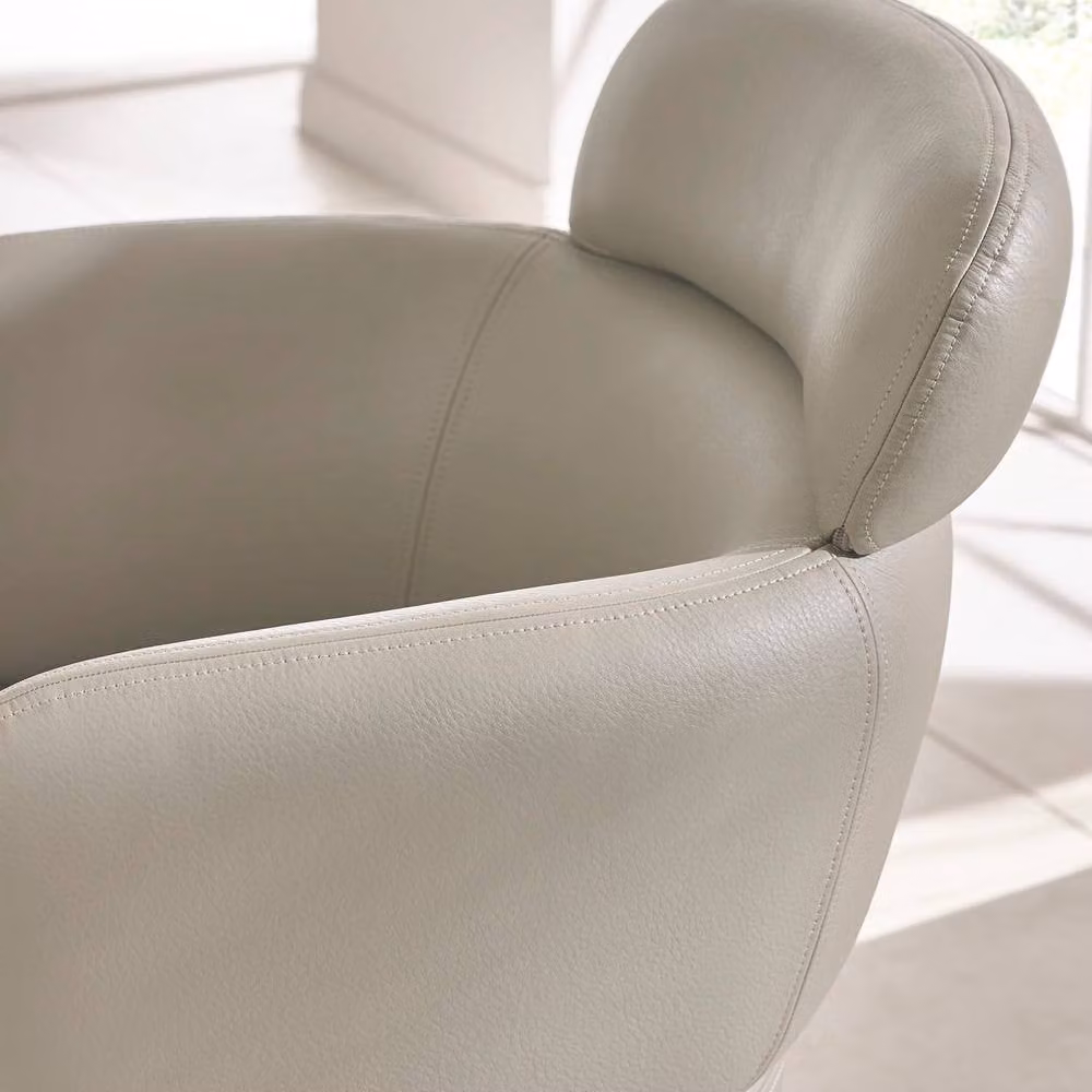 Cheshire Lorenza Set of 2 Beige Faux Leather Swivel Dining Chairs – 2