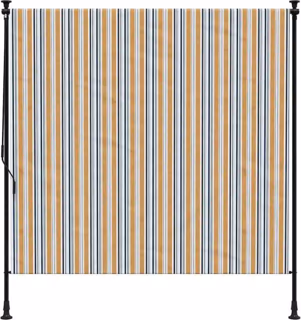 Berkfield Home Outdoor Roller Blind in Yellow and White, W: 150 cm, H: 275 cm