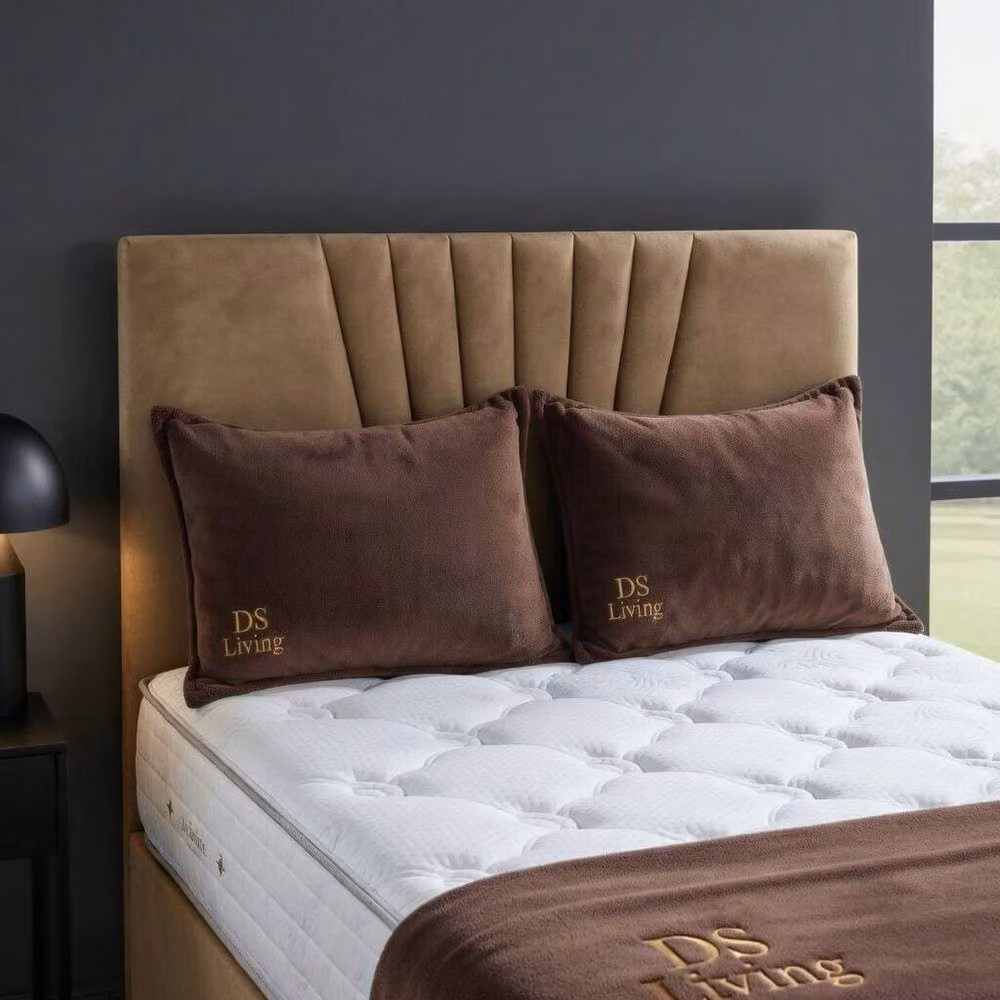 DS Living Elysian Modern Upholstered Fabric Drawer Storage Bed Frame in Beige, W/D/H: 180 x 200 cm – 2
