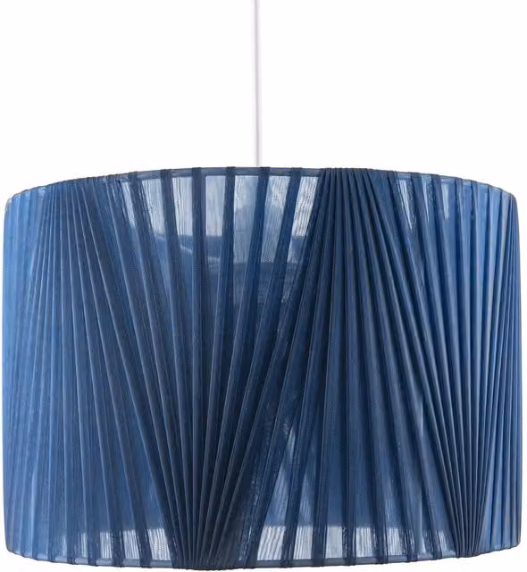 Happy Homewares Modern Midnight Blue Voile Fabric Organza Tapered Pendant Lamp Shade