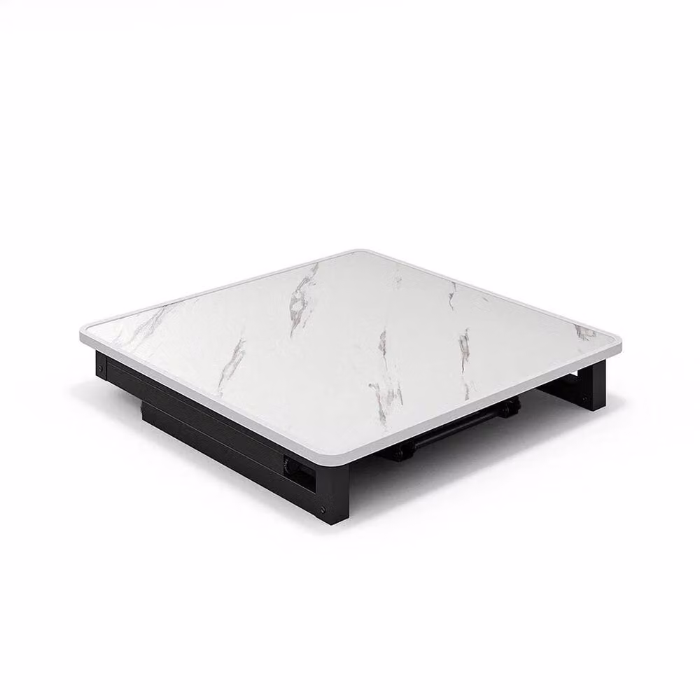 FORGEVIO White Marble Effect Coffee Table with Folding Top, W/D/H: 60 x 60 x 50 cm – 3
