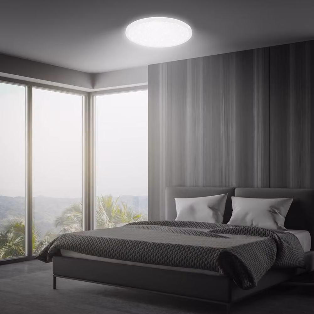 Briloner White LED Ceiling Panel with Remote Control, Dimmable Starry Sky Effect, CCT Warm to Cold White, W/D/H: 37.5 x 37.5 x 4.5 cm – 3