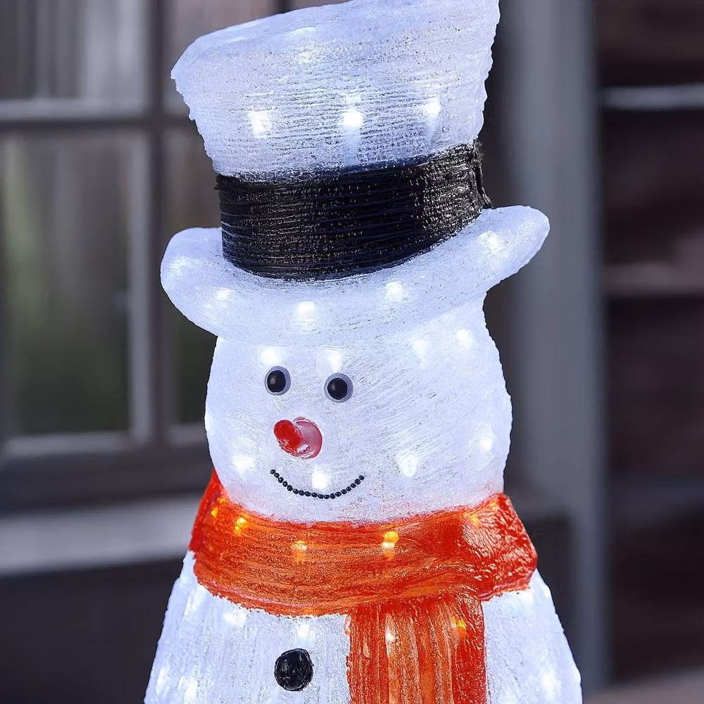 Neo Large Festive Christmas Acrylic Light Up Snowman Outdoor Decoration in Cool White, Height: 70 cm – 2