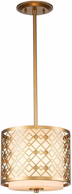 Netlighting Ziggy Cylindrical Pendant Ceiling Light in Gold/Brass